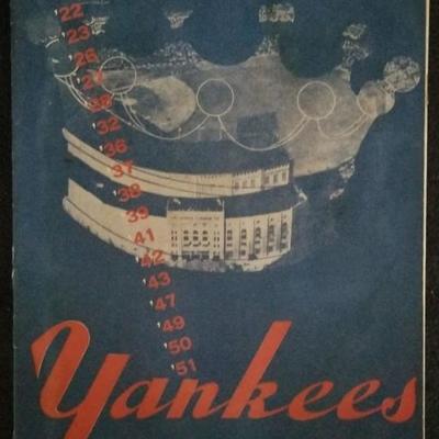 1952 New York Yankees Scorecard Program.  Estate sale price: $50