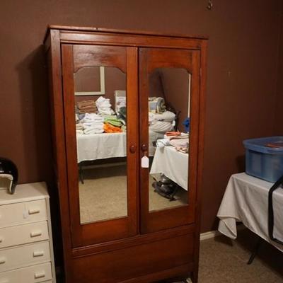 Cherry Armoire with Mirrors