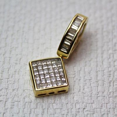 necklace pendant - diamonds set in 14K yellow gold