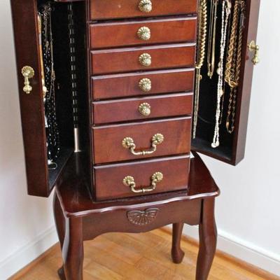 jewelry chest with drawers and hanging compartments