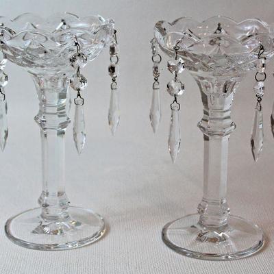 crystal candle holders with crystal drops