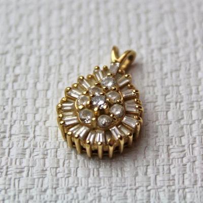 necklace pendant - diamonds set in 14K gold