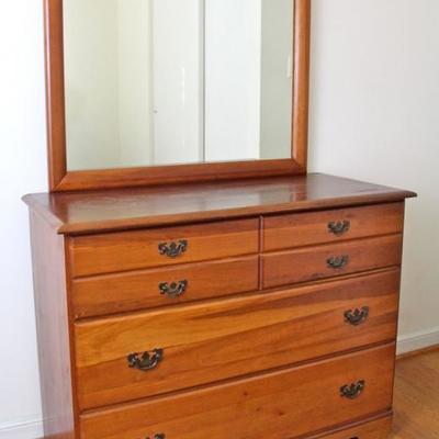 six drawer dresser with mirror