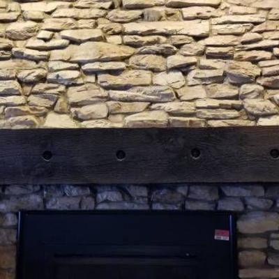 Large Dark Stained Wood Mantle
