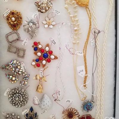 Brooches and Necklaces with Glass