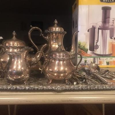 Silver Plated Tea Set Over 100 Years Old - $250