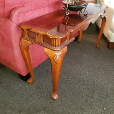 Inlaid wood console table