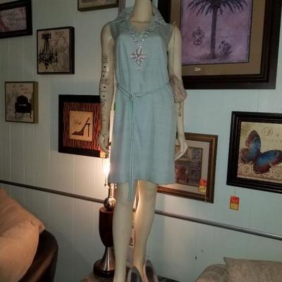 1950's Pat Sandler dress with rhinestone emblemishments!