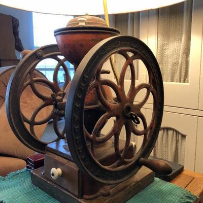Old coffee grinder lamp 