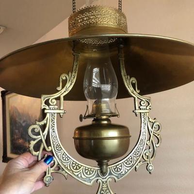 Giant hanging non electrified oil lamp