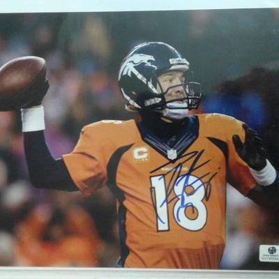 Signed Peyton Manning #18 8x10 Photograph Denver B ...
