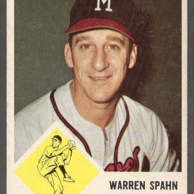 1963 Fleer Warren Spahn #45 Milwaukee Braves HOFer