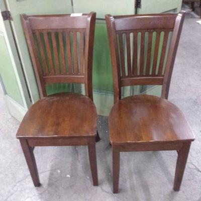 Pair of Solid Wood Dining Chairs