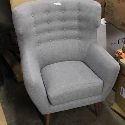 Wing Light Grey Button Chair