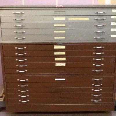 Mayline and Hamilton Flat File Drafting Cabinets