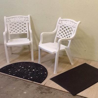 White Patio Chairs and Mats
