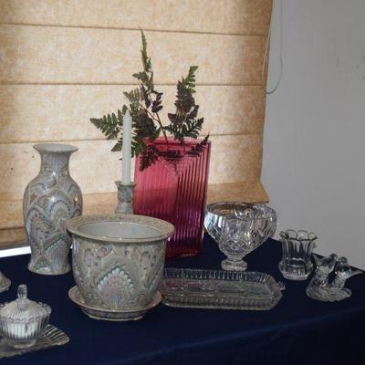 Vases, Home Decor, Planter, Sugar Bowl and Creamer on Tray