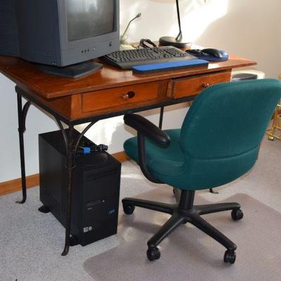 Desk, Office Arm Chair, Computer