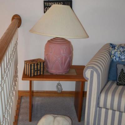 Side Table, Lamp, & Home Decor