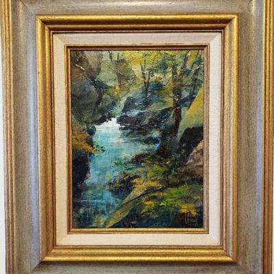 Original oil painting by listed MCM artist JACK LAYCOX titled 