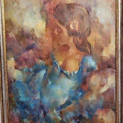 Original oil painting by listed artist Richard Ward (R.C. Ward). Measures approx. 26