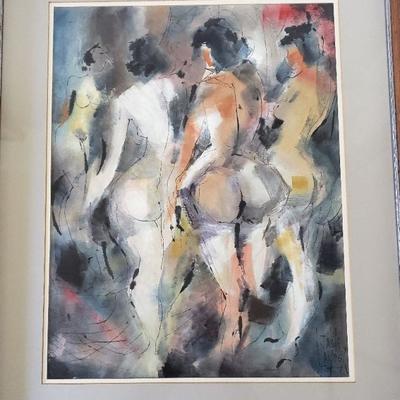 Original watercolor painting by listed MCM artist JACK LAYCOX titled 