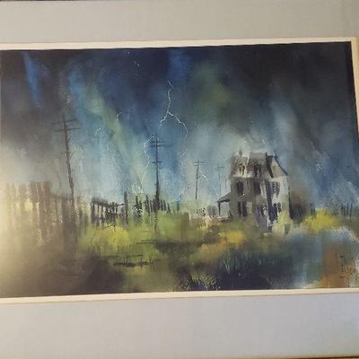 Original watercolor painting by listed MCM artist JACK LAYCOX titled 