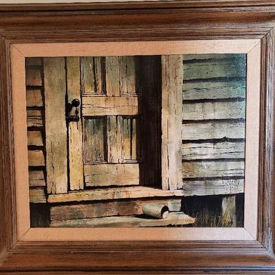 Original oil painting by listed MCM artist JACK LAYCOX titled 
