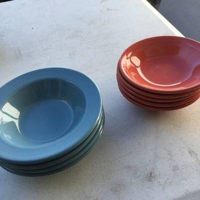Blue Orange Ceramic Bowls Lot of 8