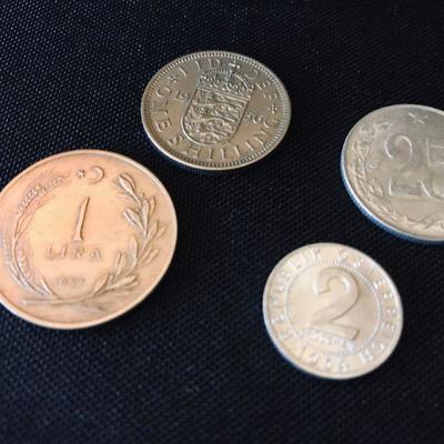 1957 Turkey Lira @ $5
1953 Czechoslovakia 25 Hellers @ $0.50
1956 Great Britain 1 Shilling @ $12
1954 Austria 2 Groschen @ $2.50