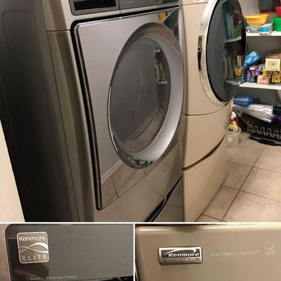 Kenmore Elite washing machine and GAS dryer. Around 4 years old. $250 each. Excellent working condition. Sits on a stand.