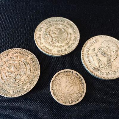 1962 Mexico 1 Peso @ $10 (2 available)
1958 Mexico 1 Peso @ $10
1936 Mexico 10 Centavos @ $10