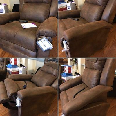 LaZboy Luxury Lift - never used. Has massage, heats, is an easy chair and a lift!! Retails for $2,500. Estate sale price: $900