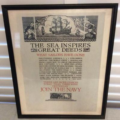 MMF043 Framed Join the Navy Picture 
