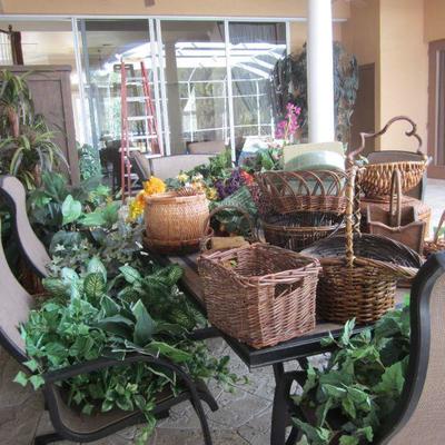 plants & baskets only PATIO SET NOT FOR SALE