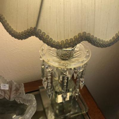 Pair of Matching Crystal Table Lamps 
