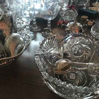 Cut Crystal and Glass Serving Bowls 