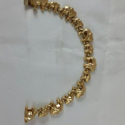 14kt Gold Elephant Bracelet