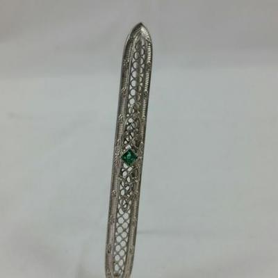Antique Art Deco Sterling Silver Bar Pin