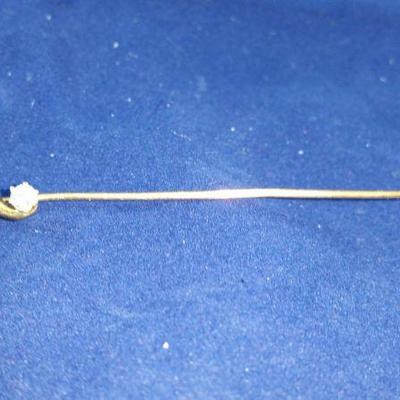 Vintage 14kt Gold Diamond Stick Pin