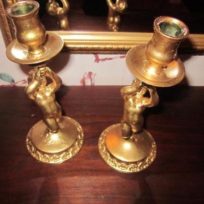 igural Brass Candlesticks