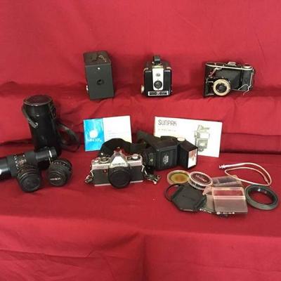 Vintage, Antique, and Modern 35 mm Cameras