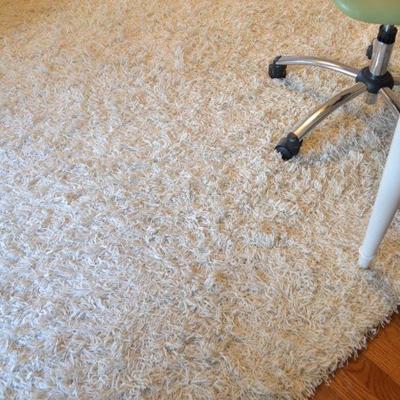 Stark white shag rug