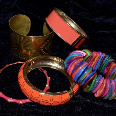 Colorful costume jewelry bracelets