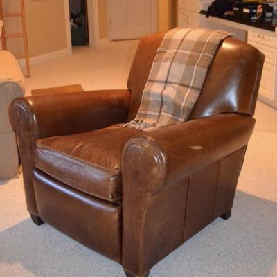 Crate & Barrel leather recliner