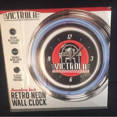 Victrola Retro Neon Wall Clock