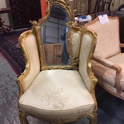 French Empire Chair and Mirror