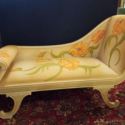 Vtg Hand-Painted Chaise Lounge