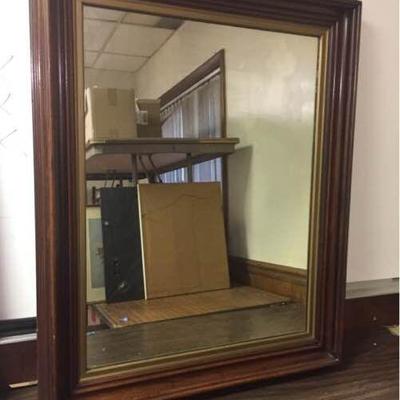 Lg Wood Framed Mirror