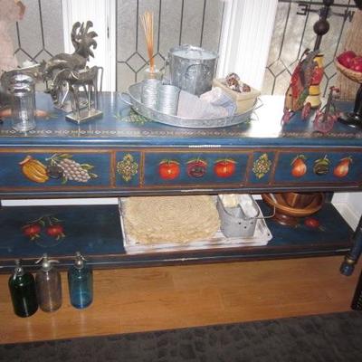HAND PAINTED CONSOLE TABLE WITH DRAWERS FOR ANY ROOM